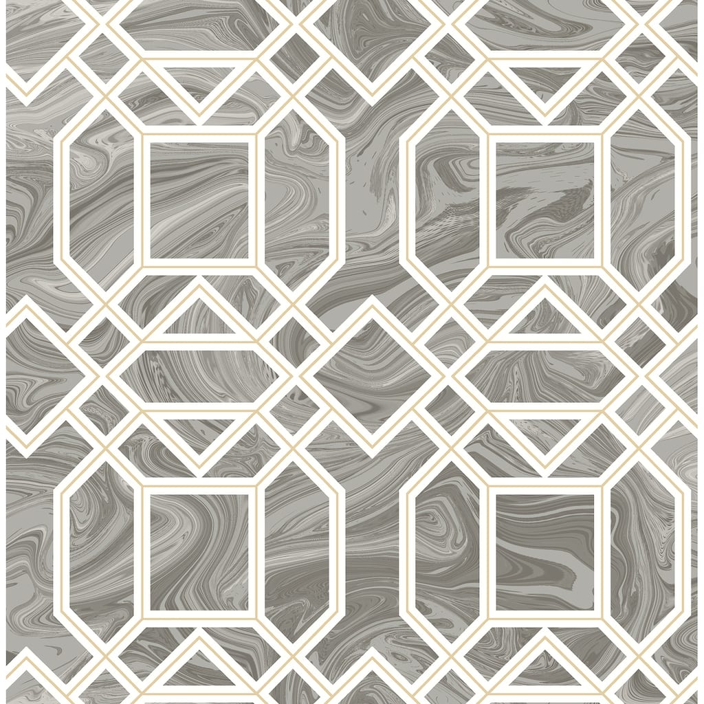 A-Street Prints Daphne Grey Trellis Wallpaper