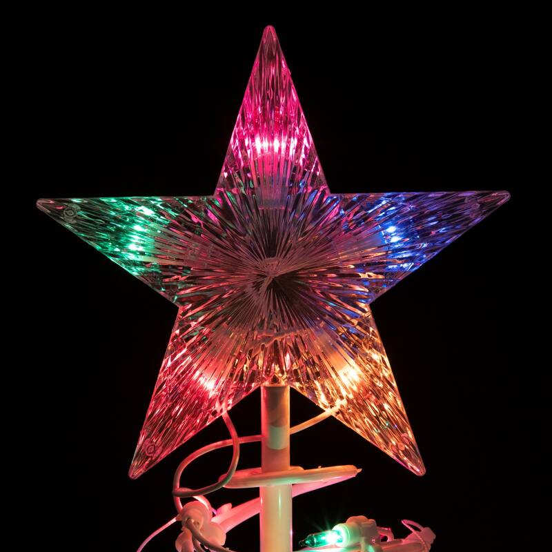 2 Lighted Multi-Color Outdoor Spiral Christmas Cone Trees 4', 6'