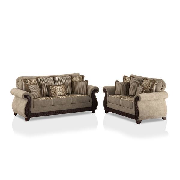 Furniture Of America Nillie Traditional 2 Piece Living Room Set On Sale Overstock 31470885 Brown
