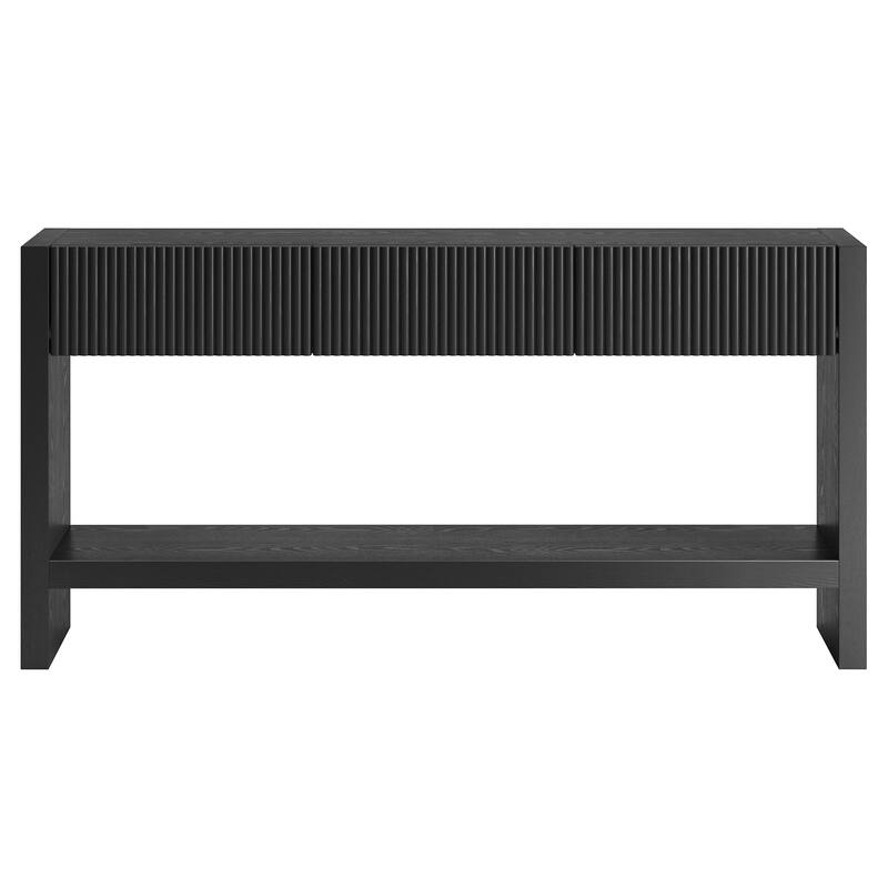 Manzanita 60" Wide Rectangular Solid Wood Fluted Console Table - 60" Wide