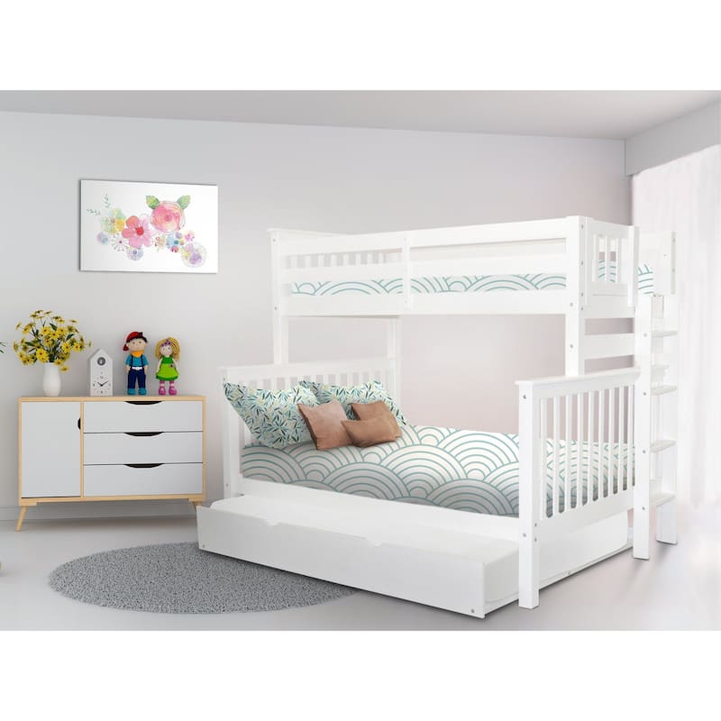 Taylor & Olive Trillium Twin over Full Bunk Bed Ladder, Full Trundle