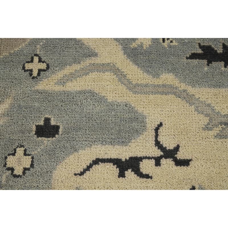 Blue Oushak Indian Area Rug Handmade Wool Carpet - 8'3" x 10'4"