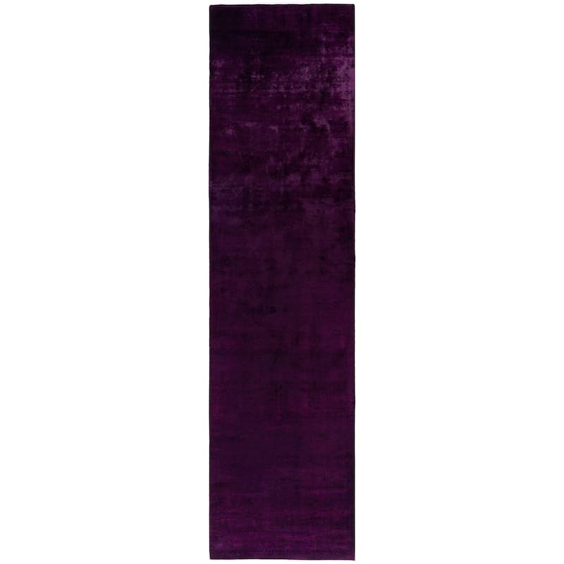 Overdyed One-of-a-Kind Hand-Knotted Area Rug - Purple - 3' 2" x 12' 5"