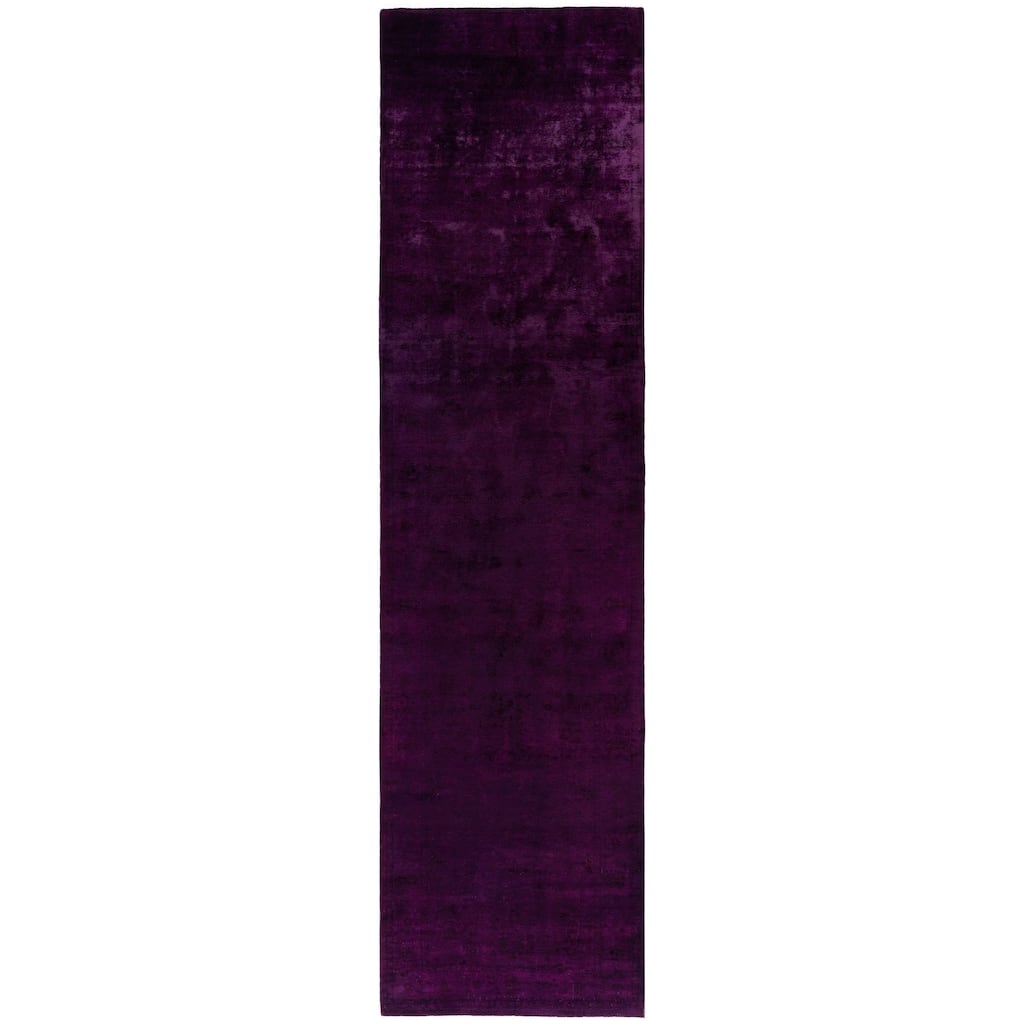 Overdyed One-of-a-Kind Hand-Knotted Area Rug - Purple - 3' 2" x 12' 5"
