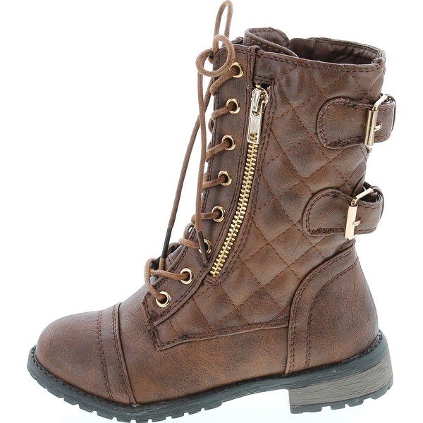 kids brown combat boots