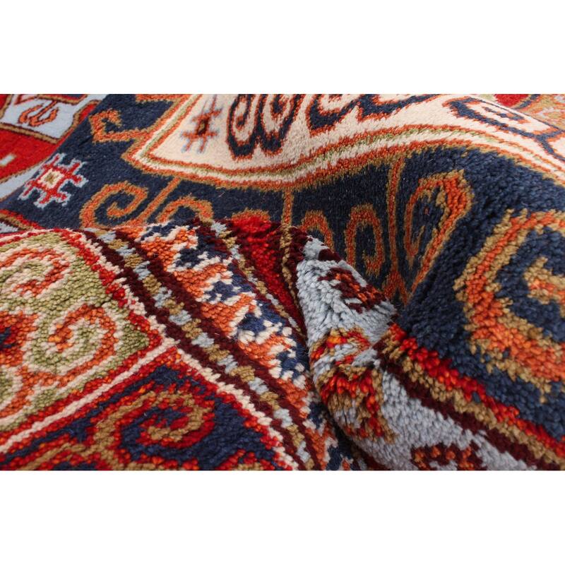 ECARPETGALLERY Hand-knotted Royal Kazak Red Wool Rug - 5'9 x 7'1