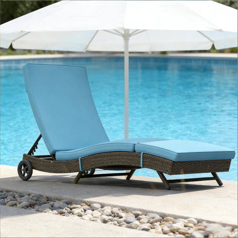 GDFStudio - Henriksen Outdoor Wicker Chaise Lounge with Adjustable Reclining Comfort Design - Chaise Lounge