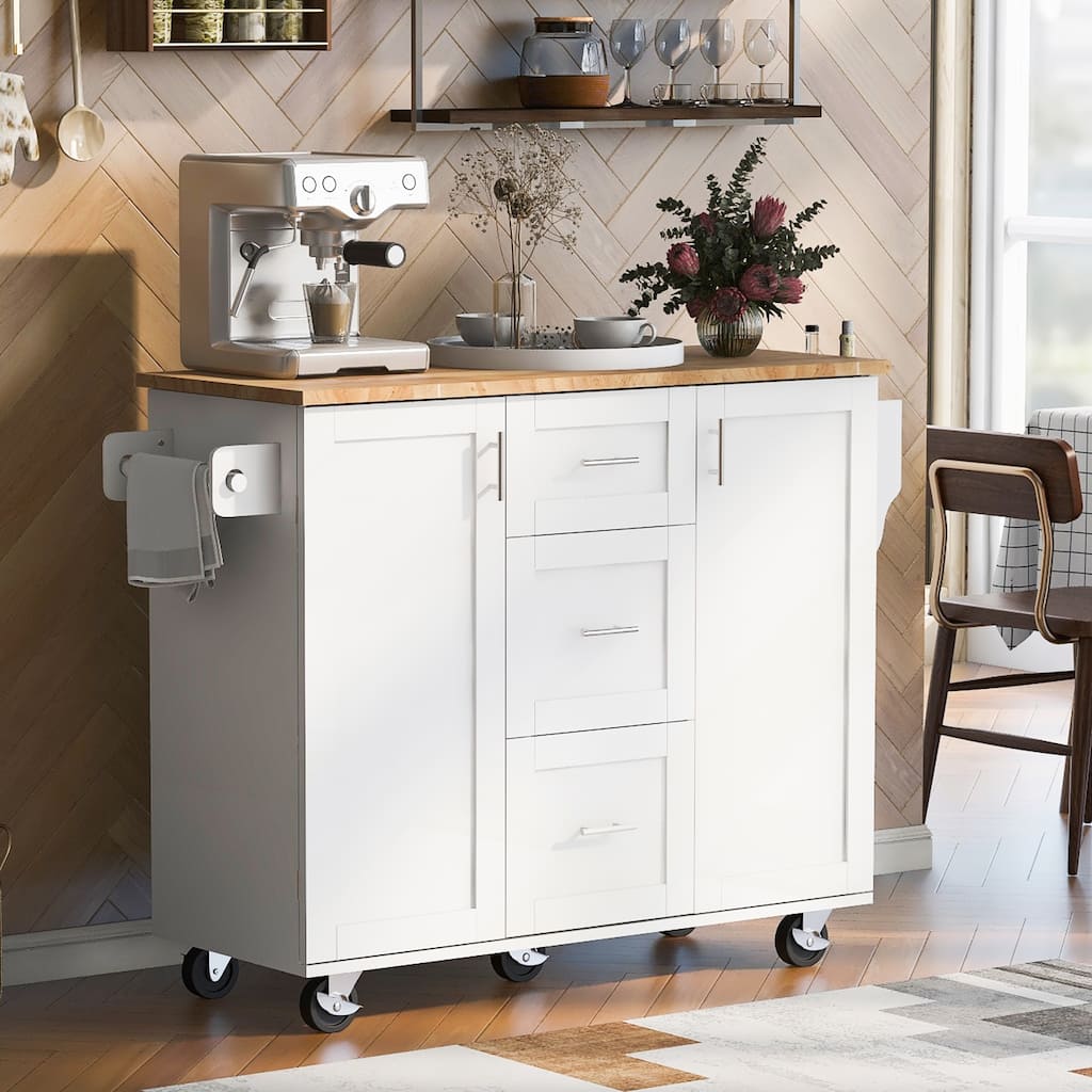 Rolling Kitchen Island with Storage