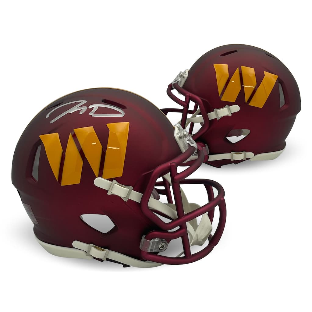 Jayden Daniels Autographed Washington Commanders Signed Football Mini Helmet Fanatics Authentic COA - 7x8x11