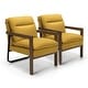 preview thumbnail 3 of 25, Costway Set of 2 Modern Accent Armchair Lounge Chair w/ Wood Legs & - 34.5'' x 26.5'' x 36'' Yellow