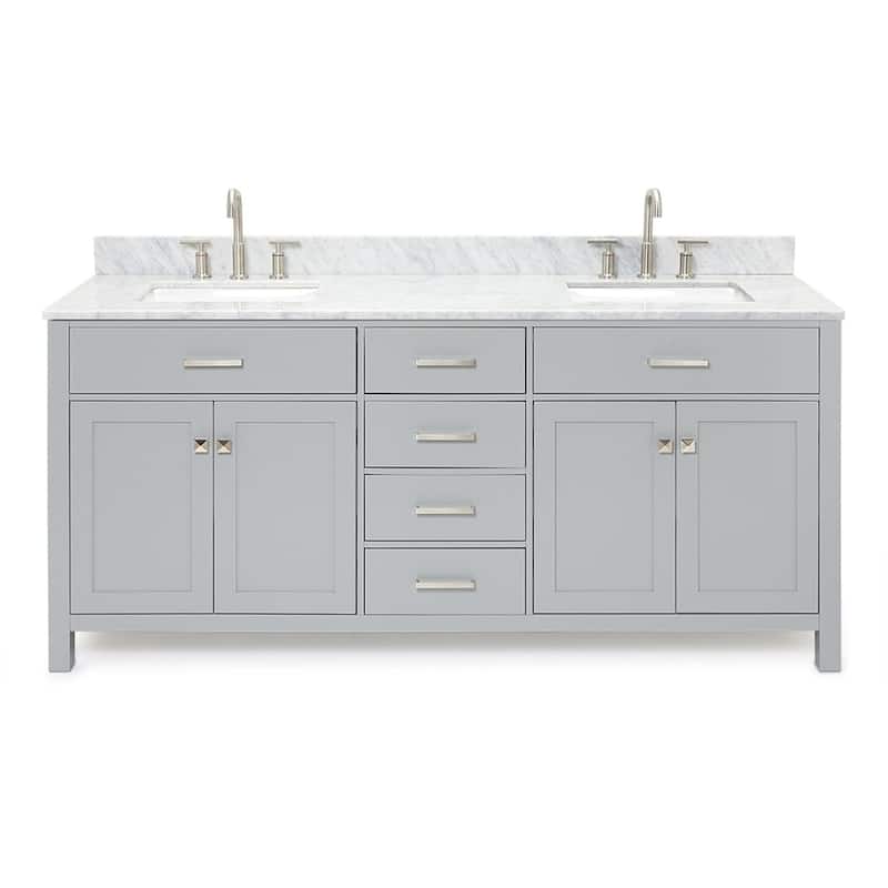 Ariel H073DCW2RVO Bristol 73" Free Standing Double Rectangular Basin - Grey - Ash Finish