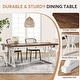 preview thumbnail 29 of 52, Farmhouse Dining Table for 6 People, 70.8-Inch Rectangular Wood Kitchen Table