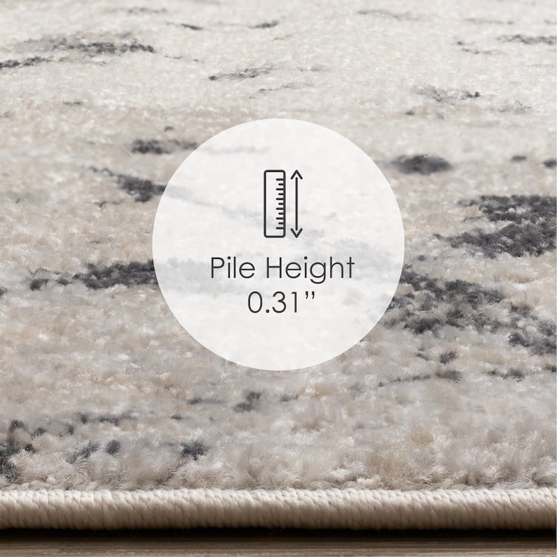 Grey Paint Splatter Abstract High-Traffic Rug