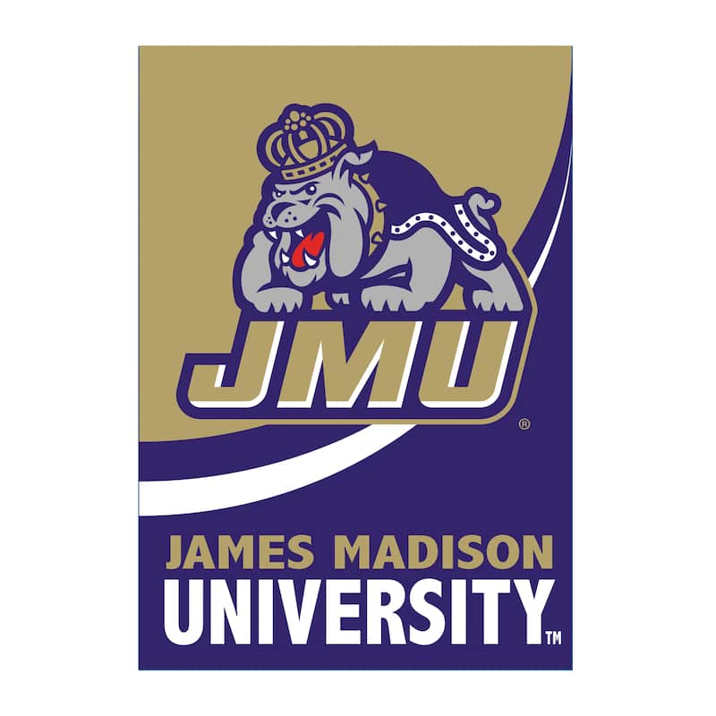 James Madison University Burlap Flag House Size