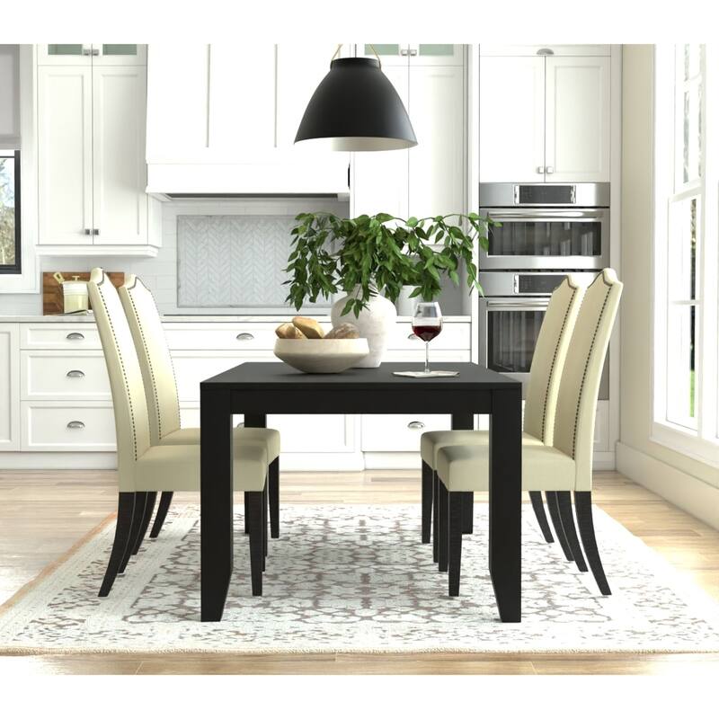 Upholstered Armless Dining Chair - 41.5" - Beige and Brown