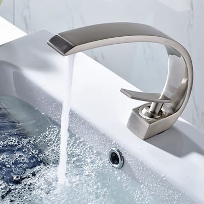 Nickel Single Hole Arch Bathroom Sink Vessel Faucet
