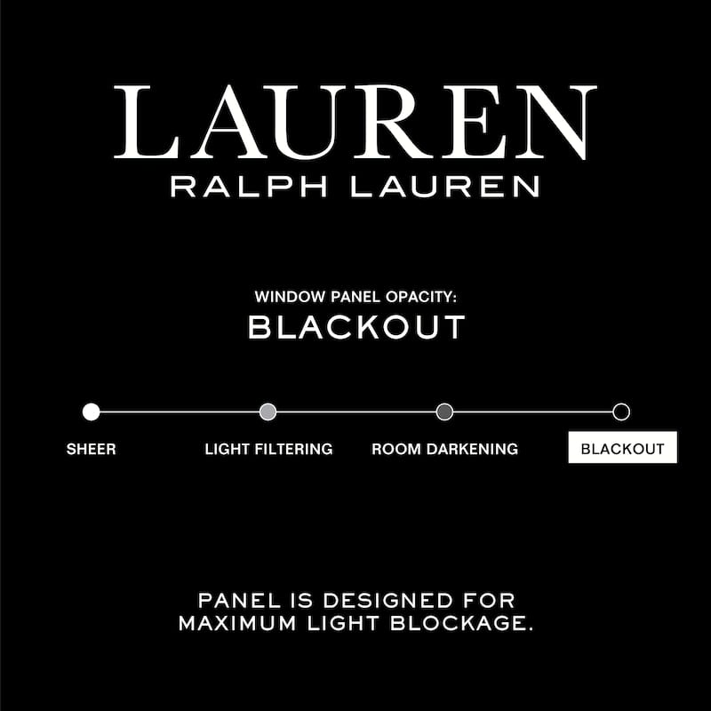 Lauren Ralph Lauren Tyler 100% Blackout Cotton Blend with Lining Back Tab/Rod Pocket Curtain Panel