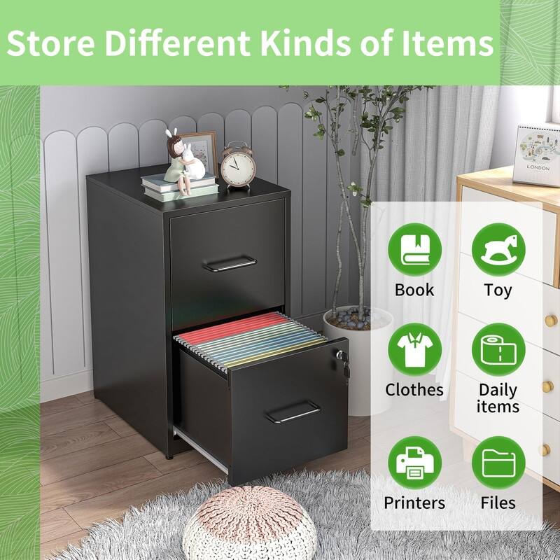 Metal File Cabinet with Drawer Heavy Duty Home Office Steel