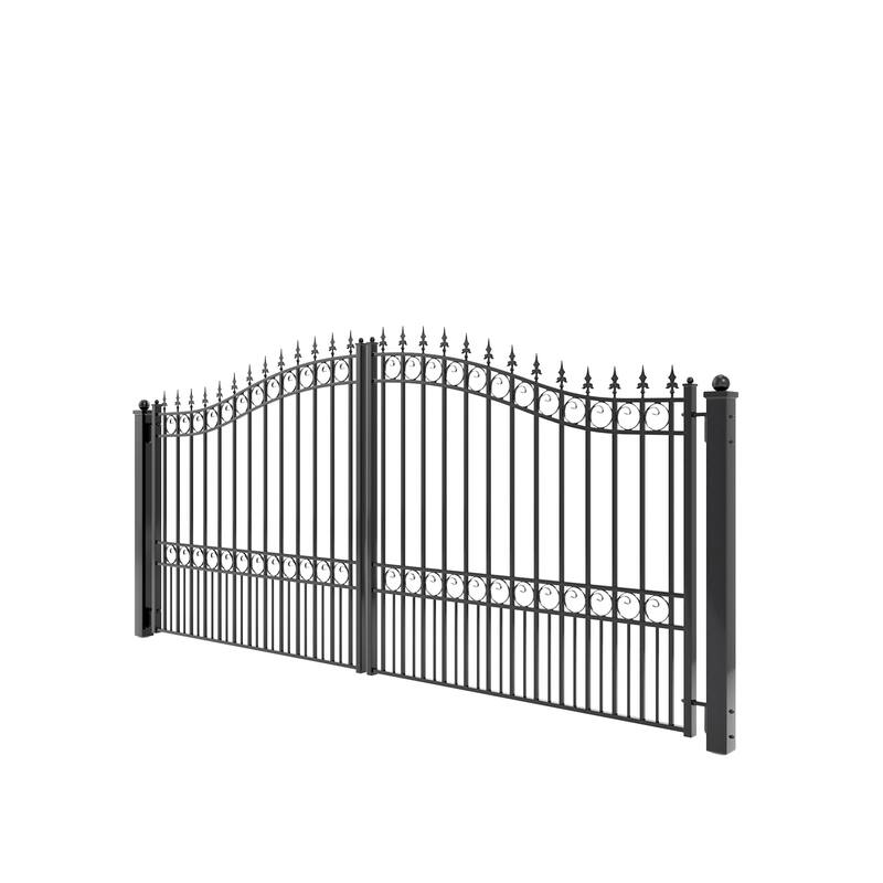 ALEKO Steel 18 ft Dual Swing London Style Driveway Gate with Gate Opener