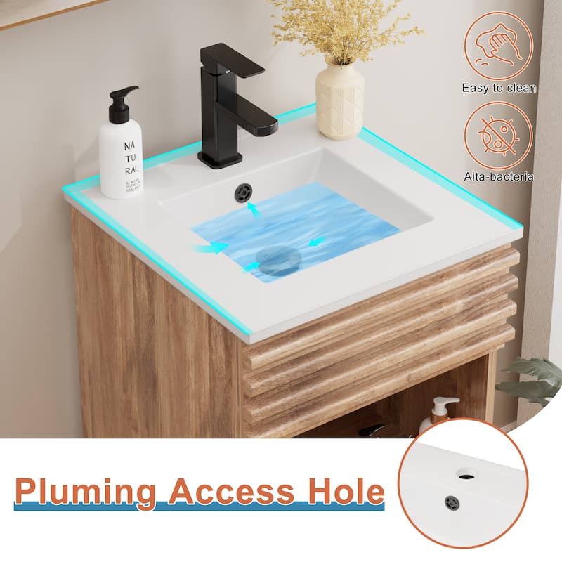 Bathroom Vanity Set W/Drop in Sink Faucet Cabinet Combo