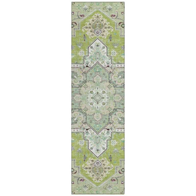 Machine Washable Indoor/ Outdoor Persian Traditional Chantille Rug
