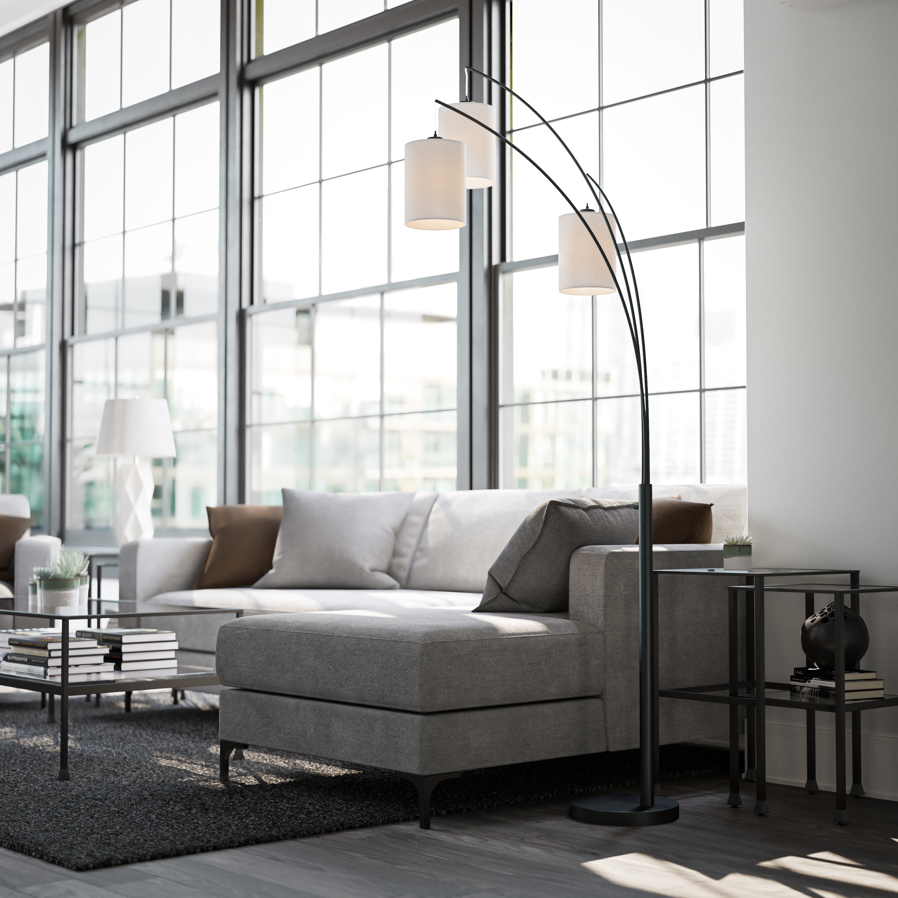 Willow arc black 3 light floor lamp discount