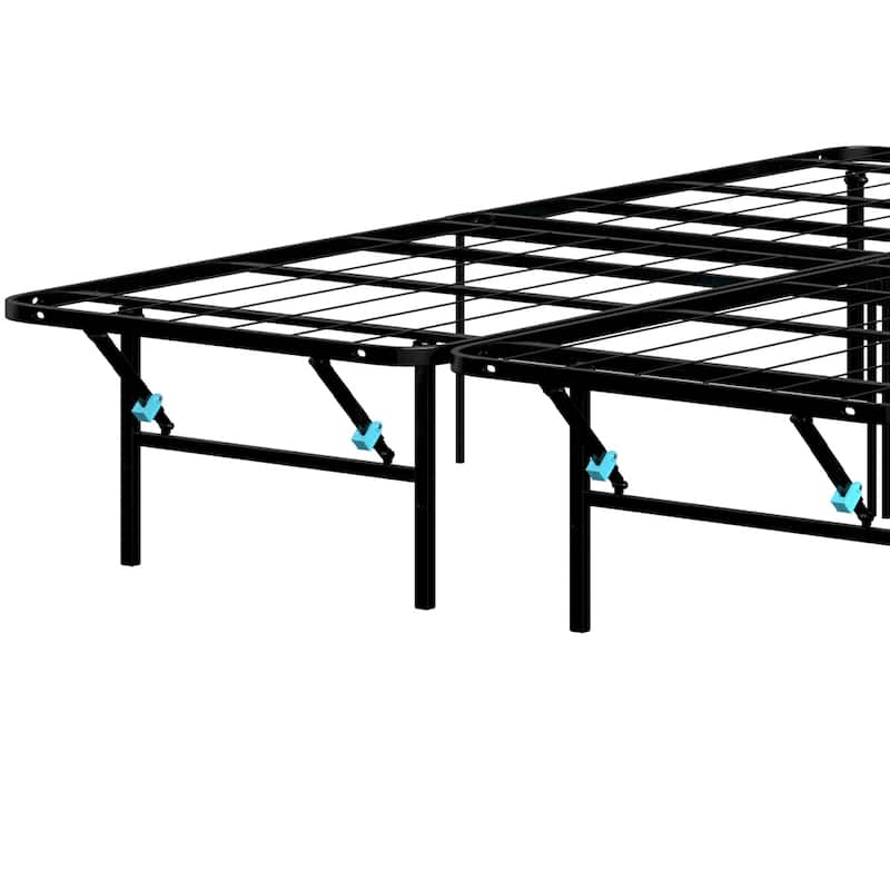 Black No Tool Assembly Foldable Bed Frame