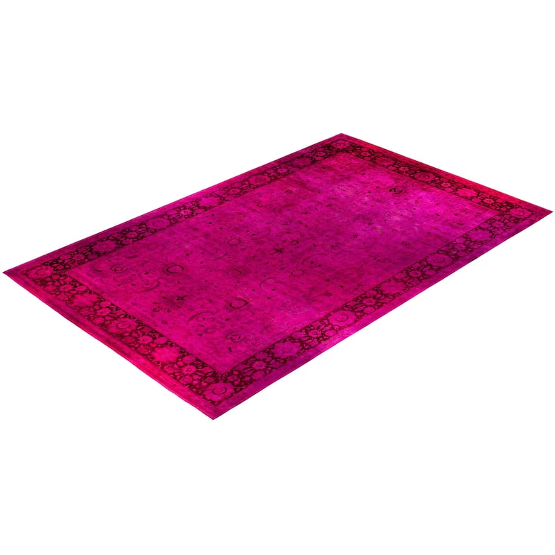Overdyed One-of-a-Kind Hand-Knotted Area Rug - Pink - 12' 2" x 19' 3"