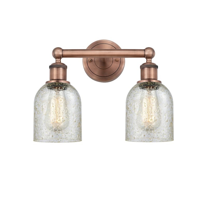 Innovations Lighting 616-2W-12-14 Caledonia Vanity Caledonia 2 Light - Antique Copper / Mica