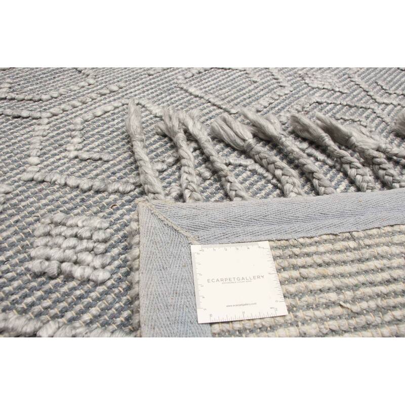 ECARPETGALLERY Braid weave Sienna Grey Wool Rug - 5'1 x 8'1