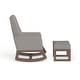 preview thumbnail 4 of 4, Carson Carrington Honningsvag Mid-century Modern Grey Upholstered Rocking Chair and Ottoman Set