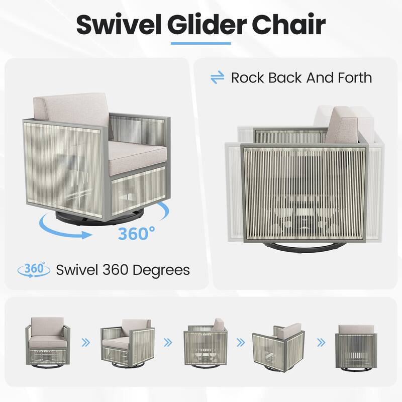 Outdoor Swivel Gliders Chair Rattan Rocking Chair