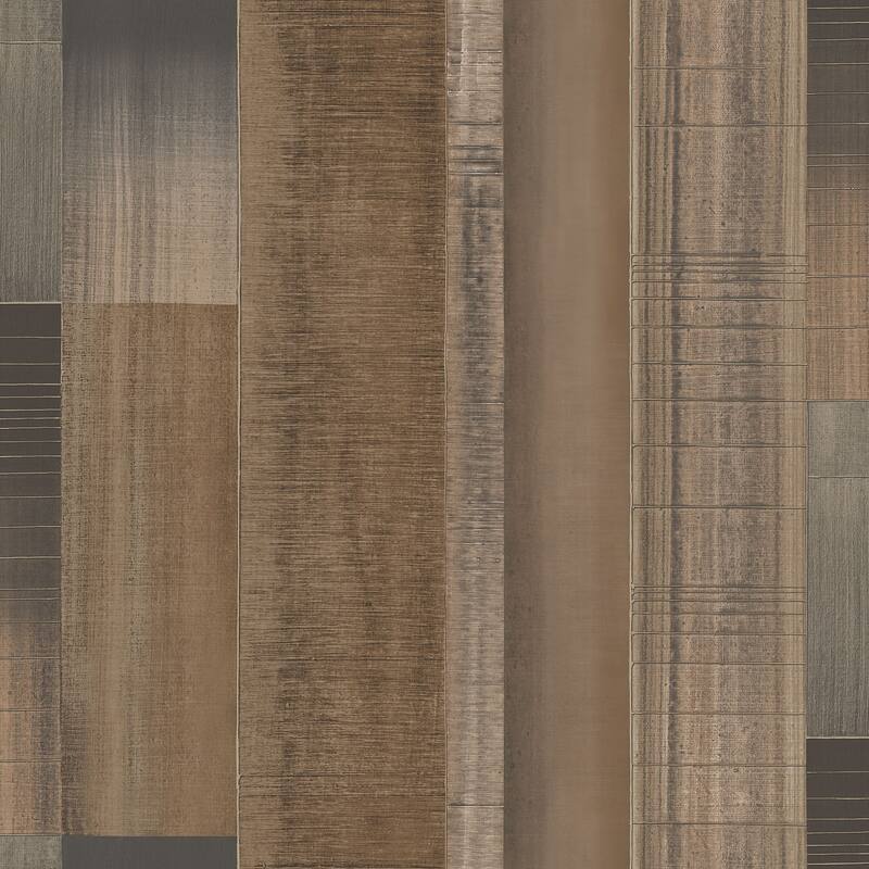 Galerie Wallcoverings TexStyle Collection Agen Stripe Non-woven Metallic Wallpaper Roll - 33 feet x 21 inches - Brown