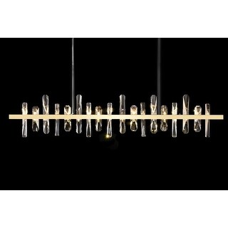 Gold Stainless Steel LED Chandelier With Clear Crystal Plaques - Bed ...