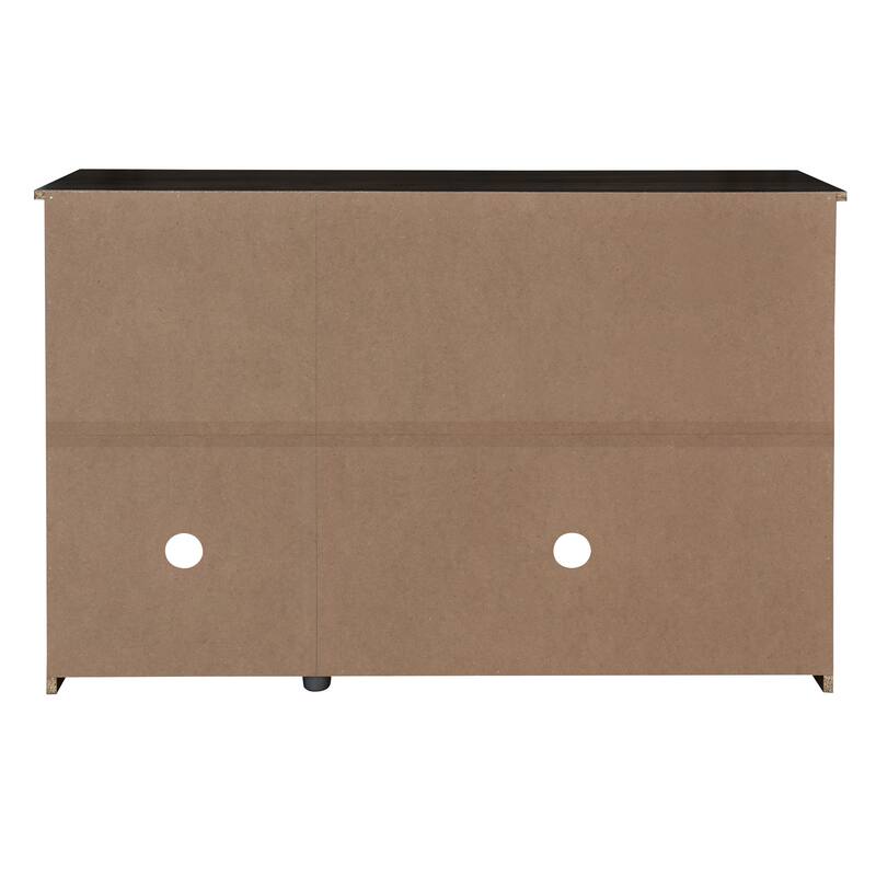 Oval Rattan Doors Sideboard with Adjustable Shelves