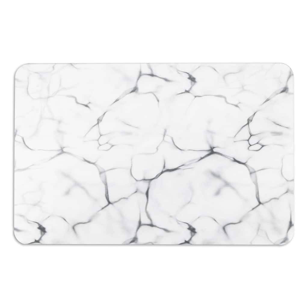 Artsy Mats Marble White Stone Non Slip Bath Mat