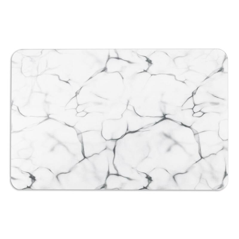Artsy Mats Marble White Stone Non Slip Bath Mat