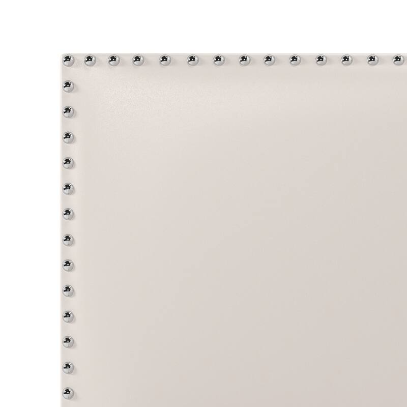 Gayle Nailhead Trim Faux Leather Upholstered Bed, by Hillsdale