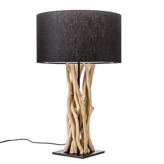 Modern Home Driftwood Nautical Wooden Table Lamp w/Block Base