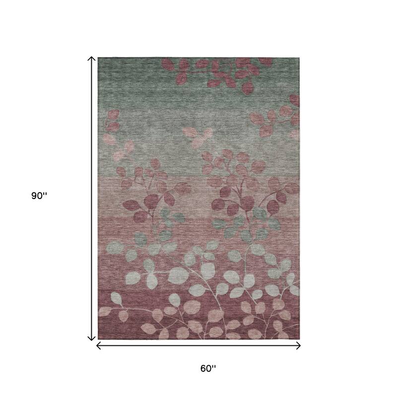 HomeRoots Floral Transitional Rectangle Outdoor Rug