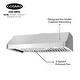 preview thumbnail 7 of 10, Cosmo 36 in. Ducted Under Cabinet Range Hood in Stainless Steel with Push Button Controls, LED Lighting and Permanent Filters