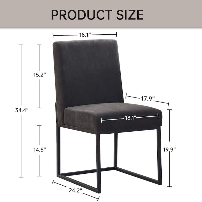 Mid Century Modern Dining Chair with Black Metal Legs