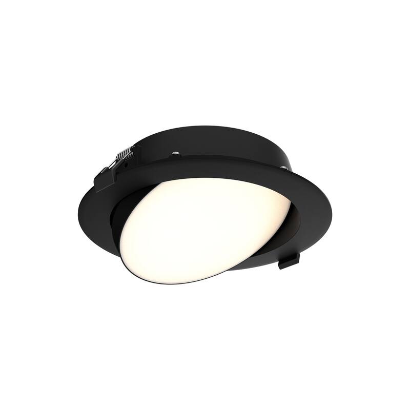 Fusion 6 Inch Round 5CCT Slim LED Recessed Gimbal Panel - 6 Inch - Black