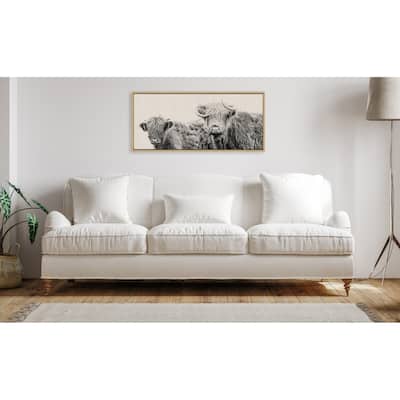 Kate and Laurel Sylvie 2 Cow Linen Canvas by Creative Bunch Studio