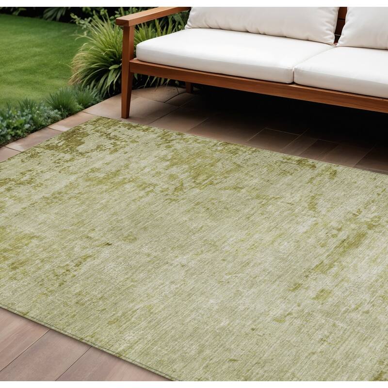 HomeRoots Abstract Transitional Rectangle Outdoor Rug - 10' X 14'