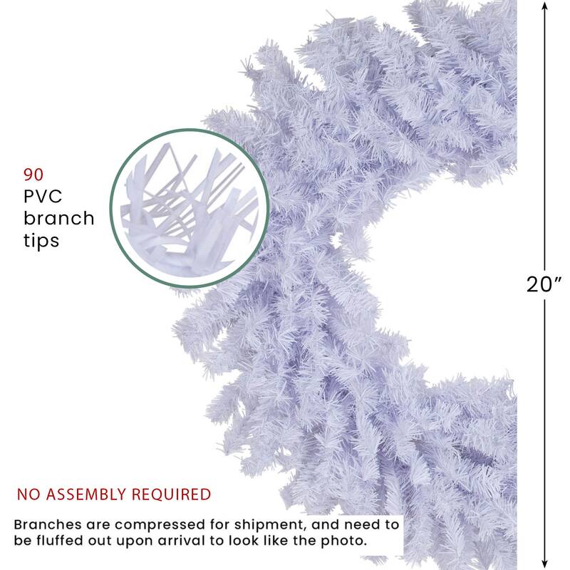 White Crystal Spruce Artificial Christmas Wreath - 20" - Unlit