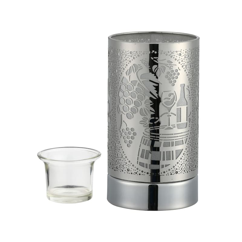 7" Touch lamp/Oil burner/Wax warmer-Silver Wine Time - 3.75*3.75*7
