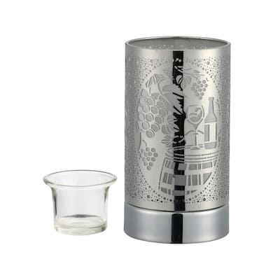 7" Touch lamp/Oil burner/Wax warmer-Silver Wine Time - 3.75*3.75*7