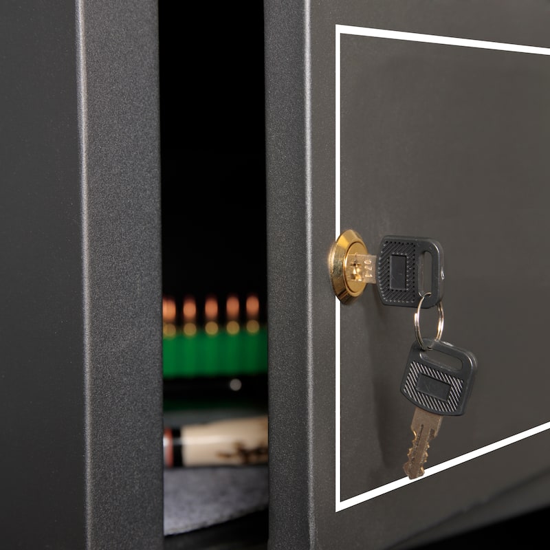 Metal Five Gun Locking Security Cabinet with Separate Ammunition Compartment