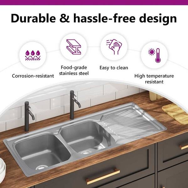 VidaXL Kitchen Sink Black Stainless Steel, 28.1 "x17.3 "x7.9